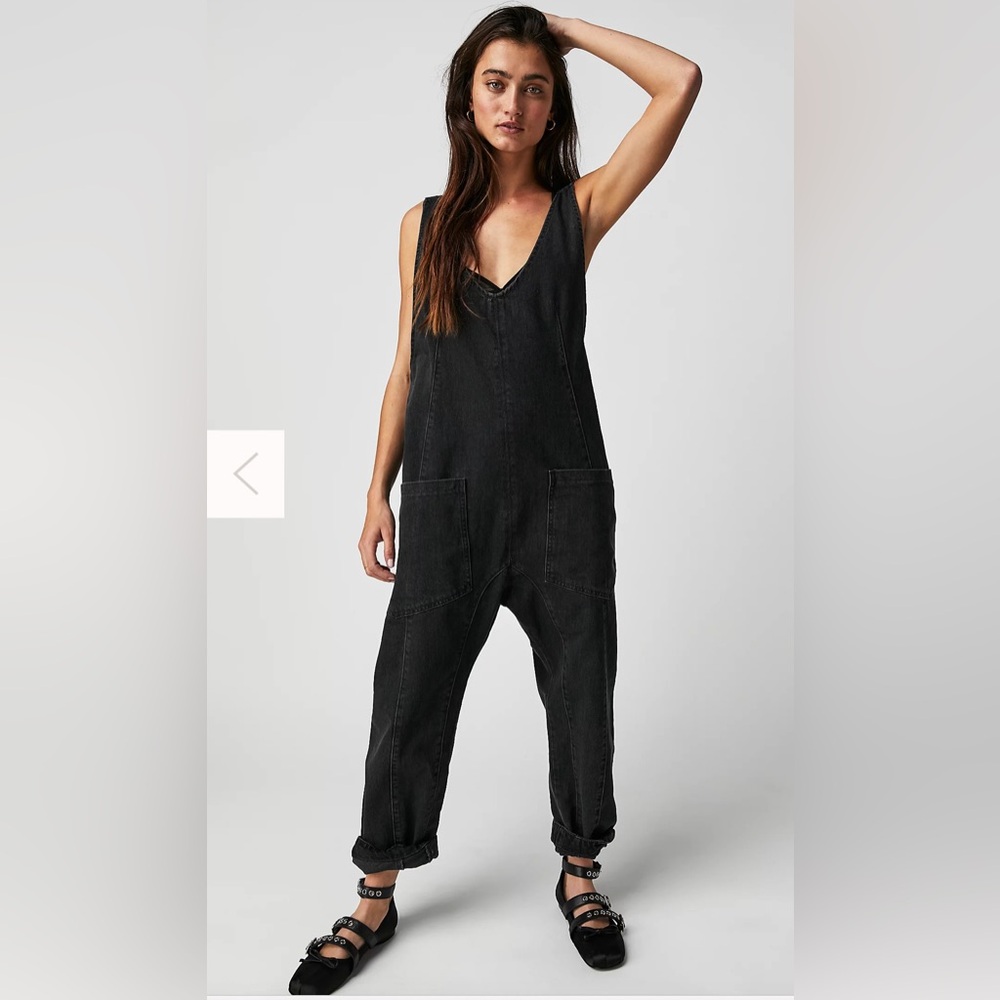 We The Free High Roller Jump Suit in Mineral Black, size Medium